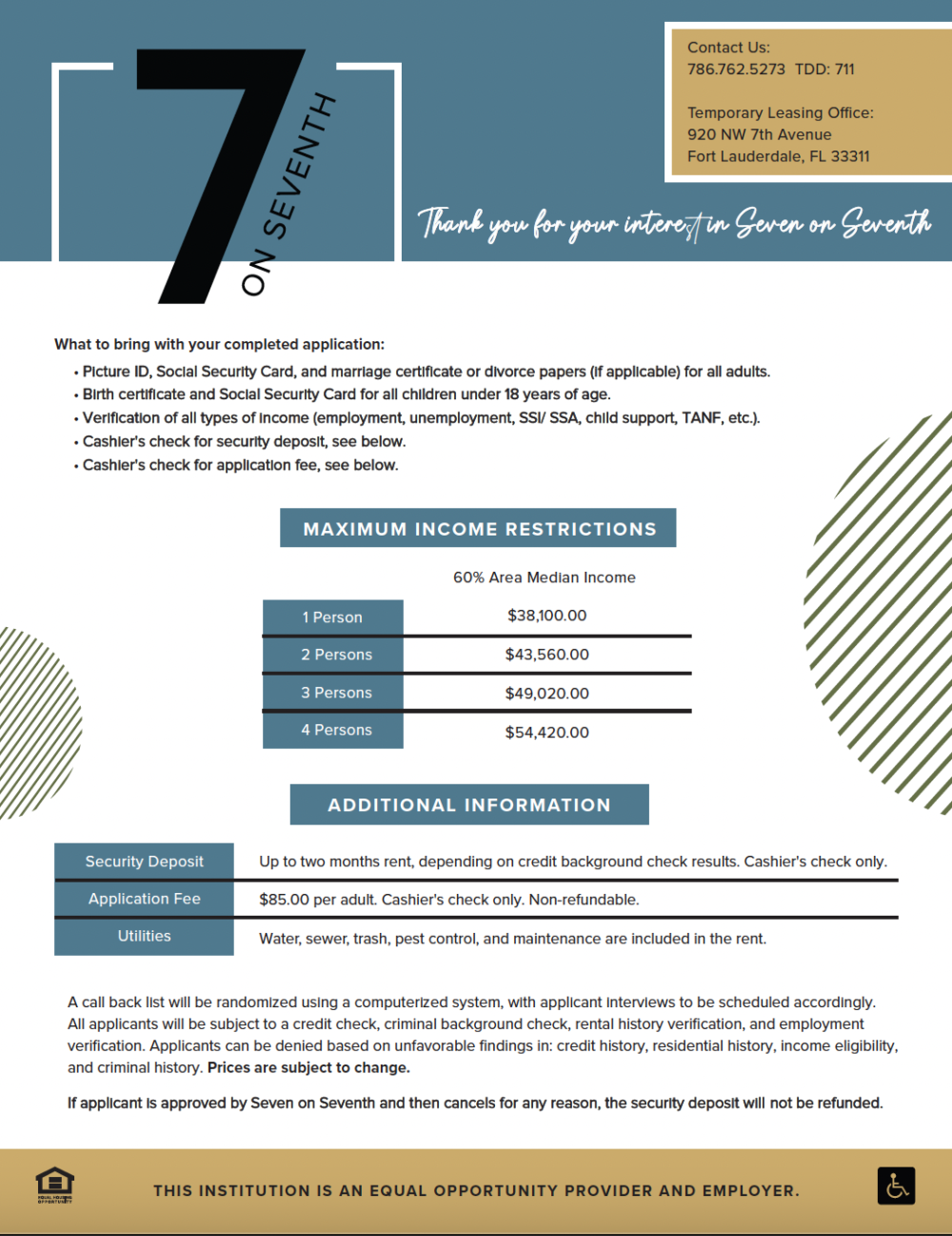 Leasing Information - Seven on Seventh